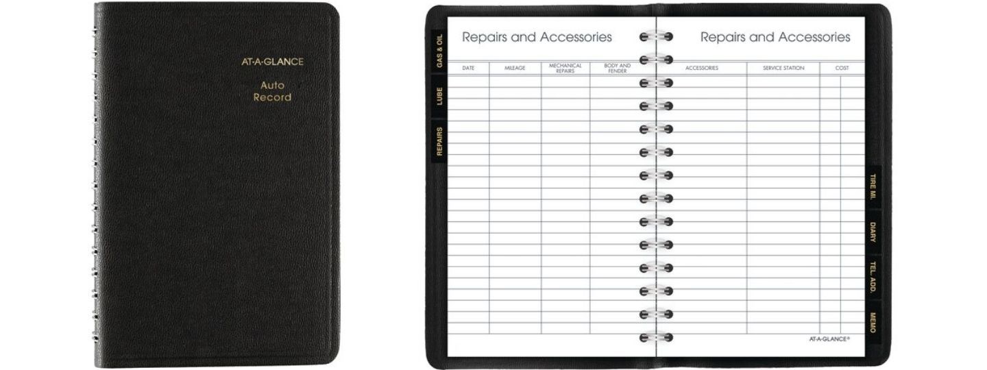 Auto record book wirebound black